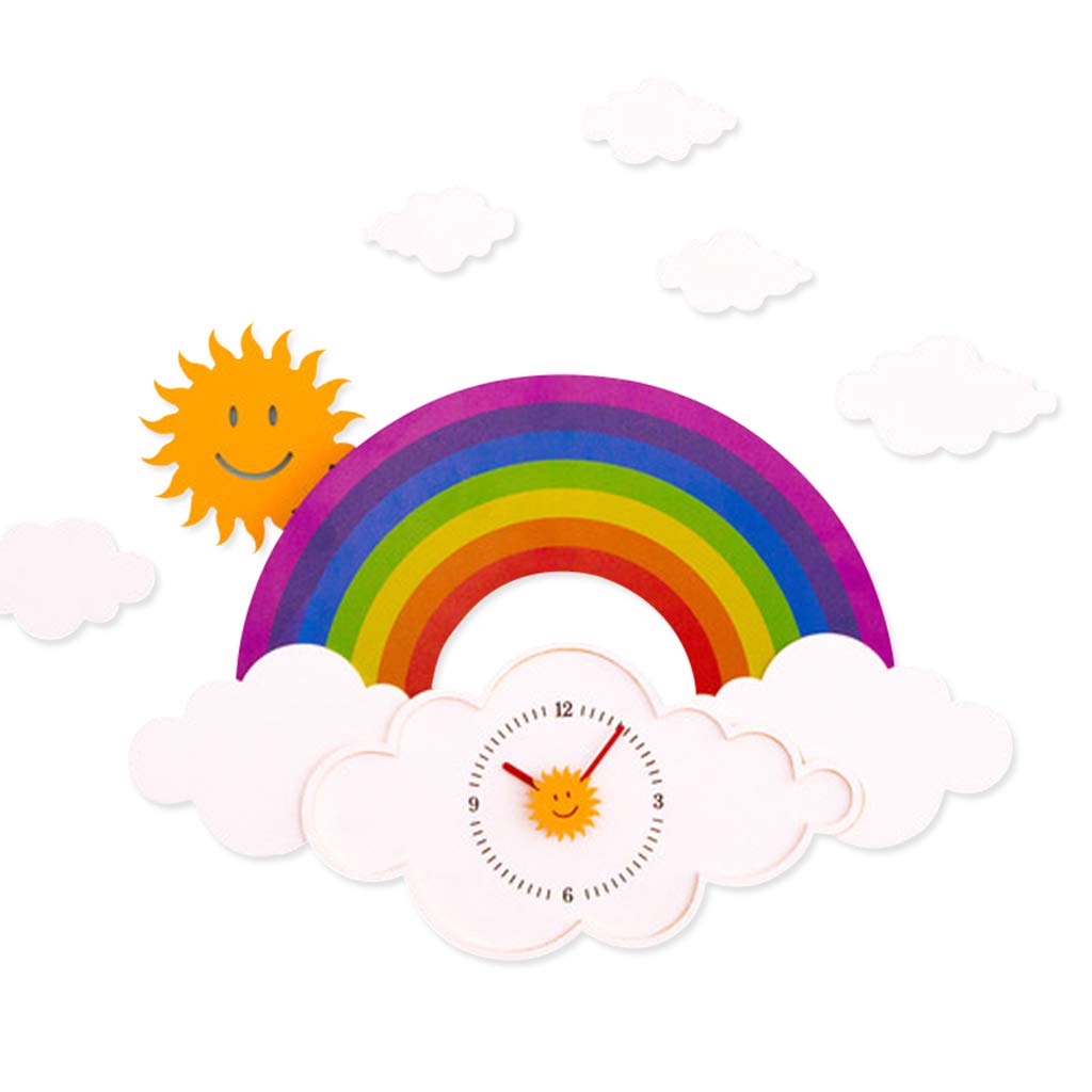 Cute Cartoon Wall Clock for Kids - Modern Minimalist Nordic Style Home Decor for Living Room, Bedroom, Nursery (Size: 44x29cm) | Perfect for Children's Rooms, Playrooms & Classrooms
