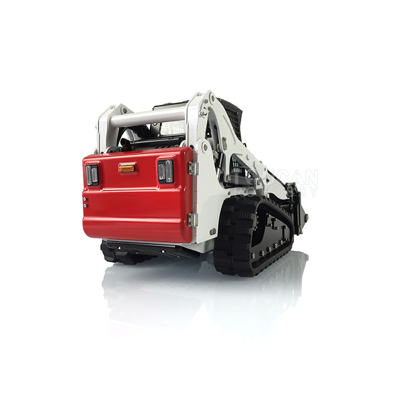 Customized LESU 1:14 Scale RC Hydraulic Aoue LT5 Tracked Skid Steer Loader - Metal RTR Model with Fork, Bucket, Sieve Bucket, Gripper Clamp & Trailer Upgrade Parts - Perfect for Construction Simulation, RC Hobbyists & Collectors