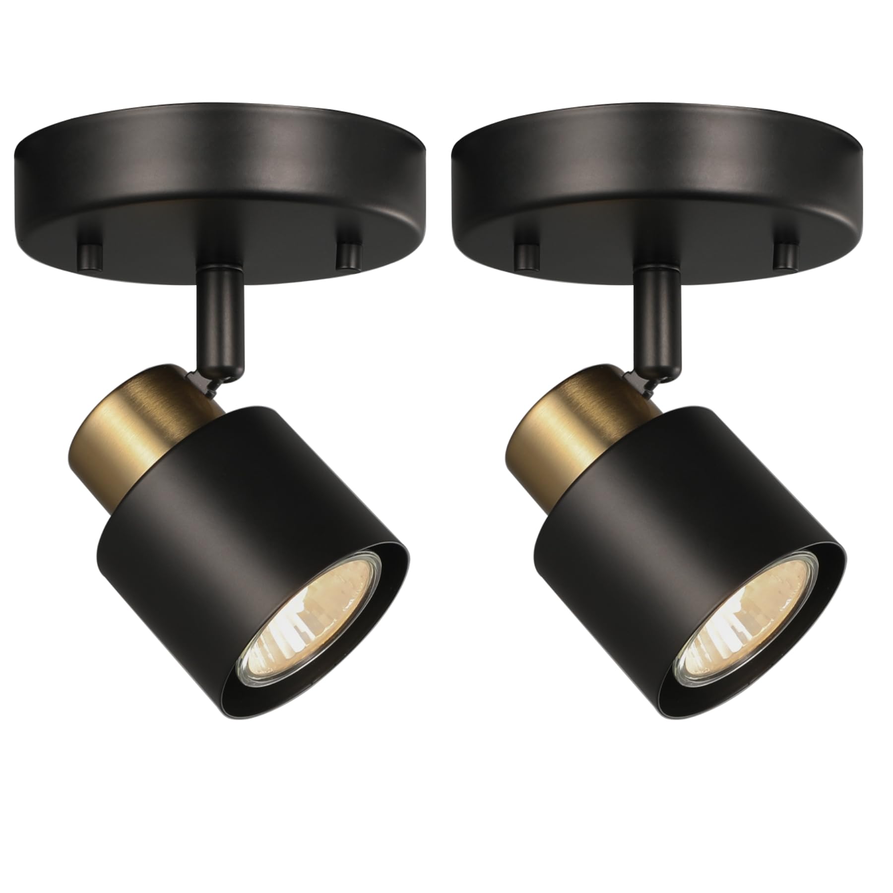 Adjustable Black Track Lighting Kit - 2 Pack for Kitchen, Hallway & Living Room