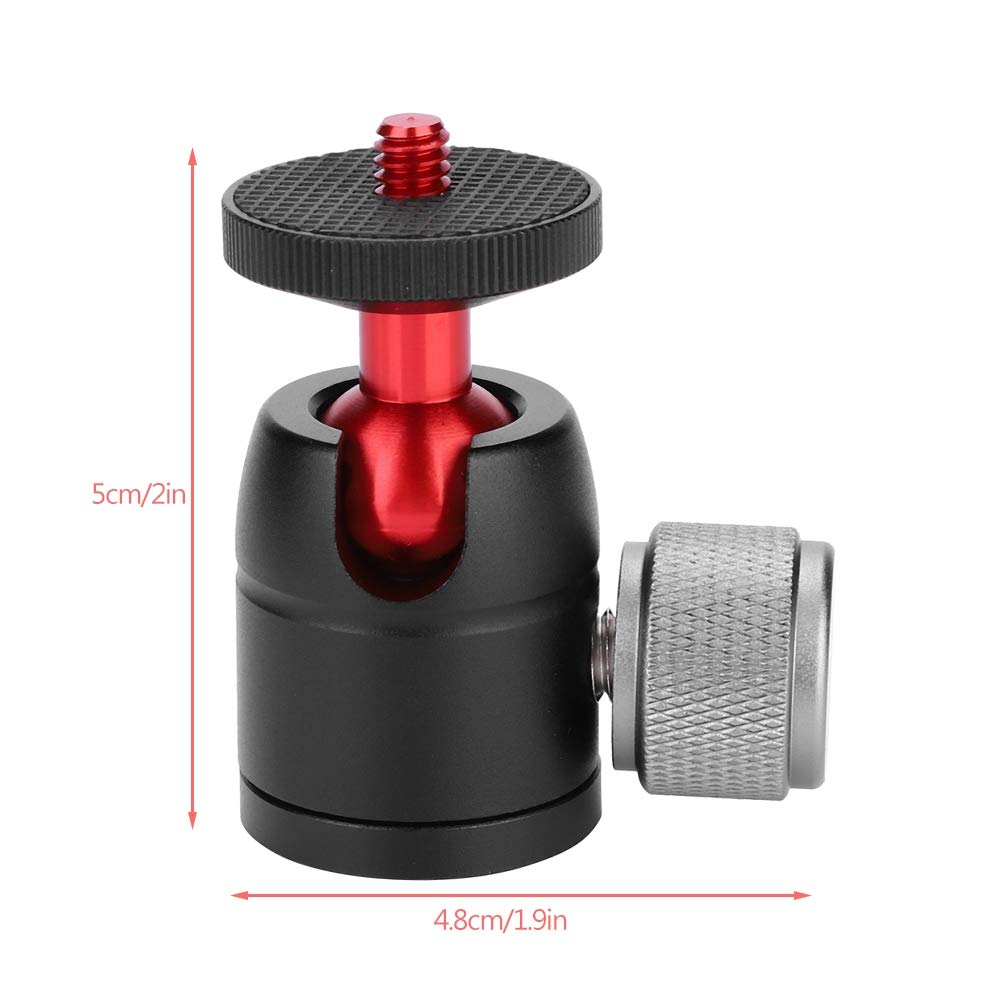 360° Rotatable Mini Ball Head Adapter - Aluminum Tripod Head with 3/8