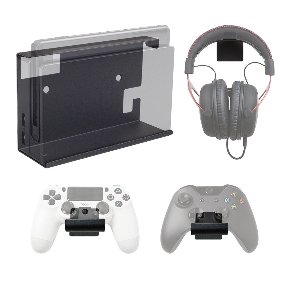 Hideit Nintendo Switch Wall Mount Bracket - Black | Secure & Space-Saving Gaming Storage Solution | Perfect for Living Rooms, Bedrooms & Game Rooms