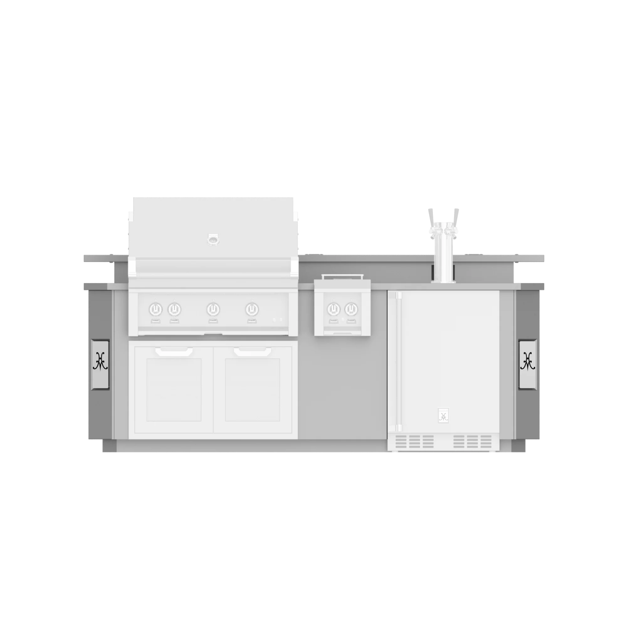 Hestan 8 Ft. GE Series Kitchen Island with Side Burner Cutout - Stainless Steel Commercial Grade Prep Table (Model GES08) - Perfect for Restaurant Kitchen, Catering Business & Home Chef Cooking Station