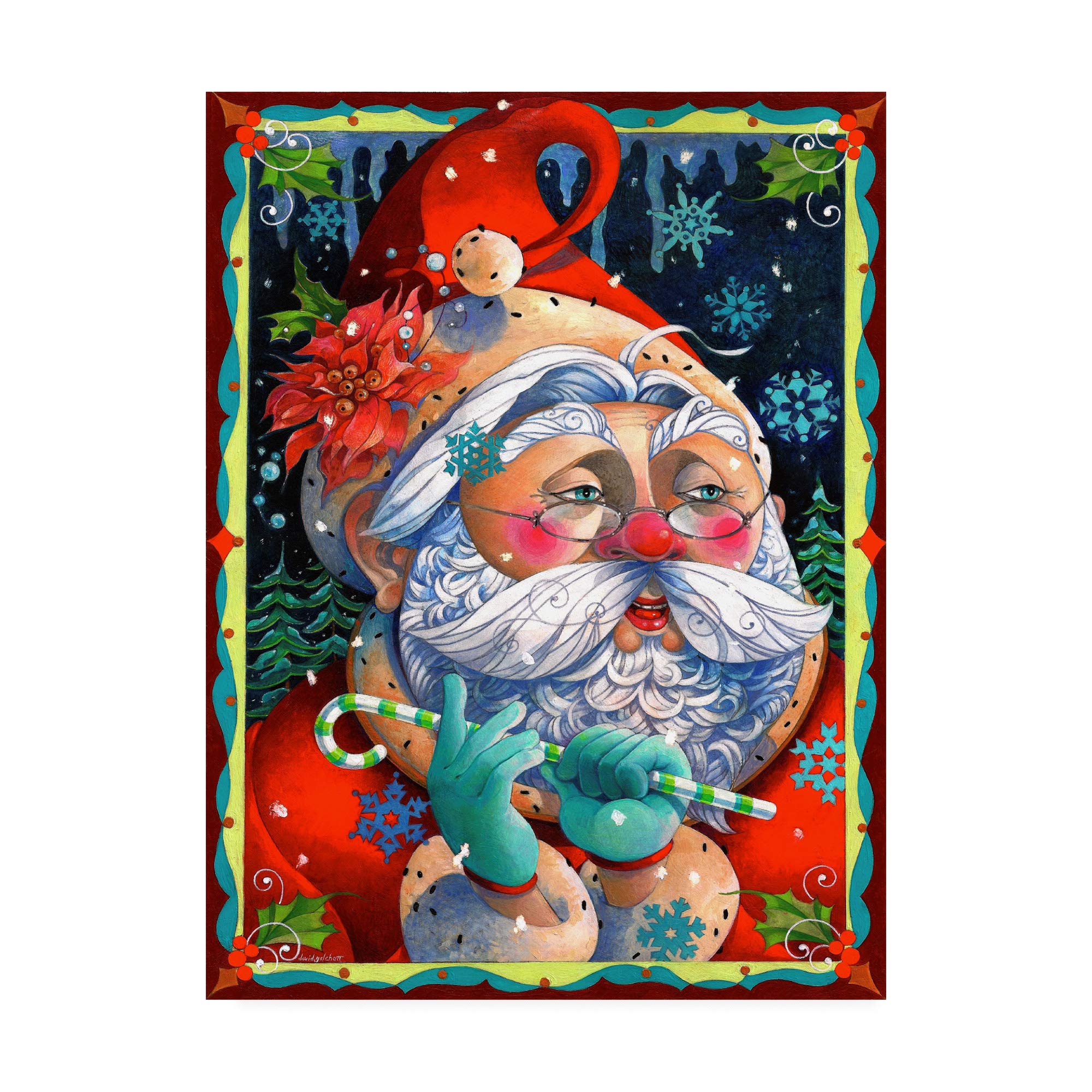 Trademark Fine Art 14x19 Determining Naughty or Nice by David Galchutt - Premium Wall Art for Christmas Decor, Home Office & Holiday Gifts