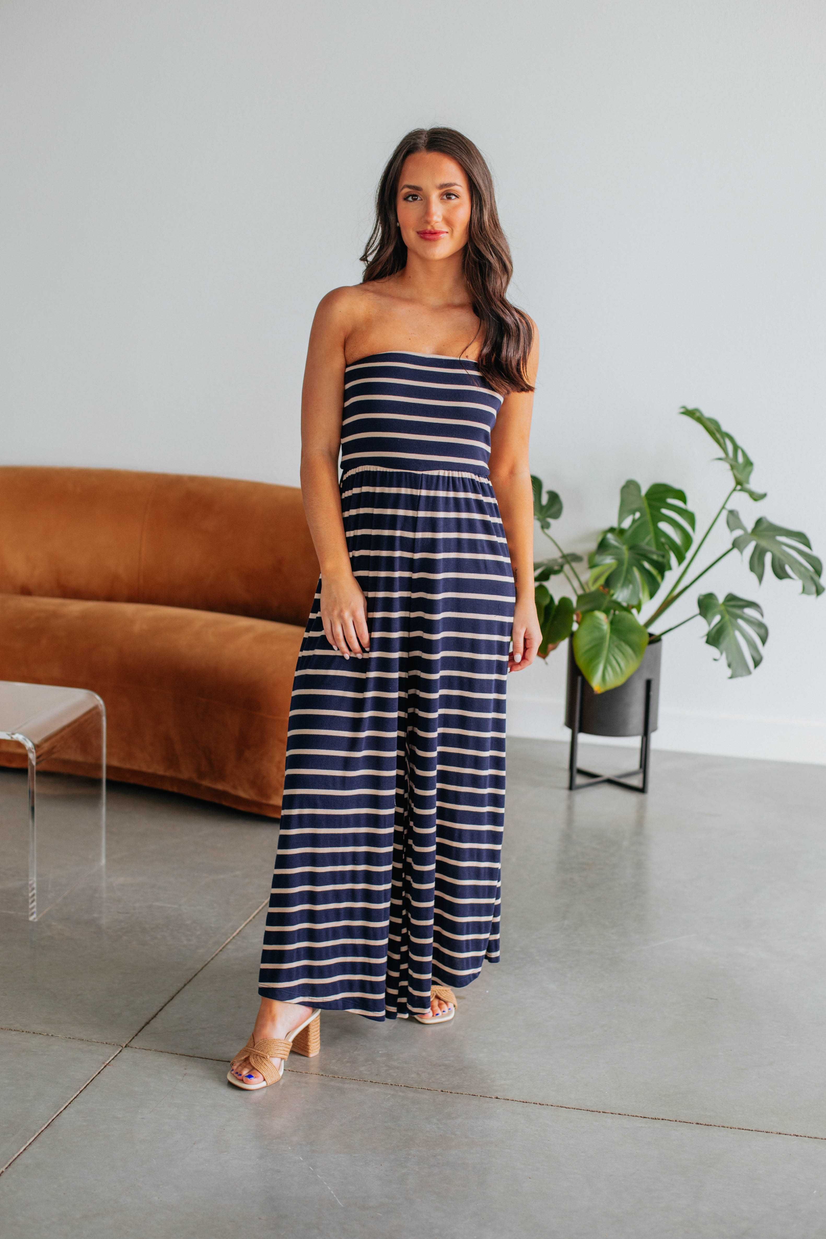 Elina Striped Jumpsuit for Women - Fashionable One Piece Romper with Pockets | Perfect for Summer, Beach, and Casual Outings