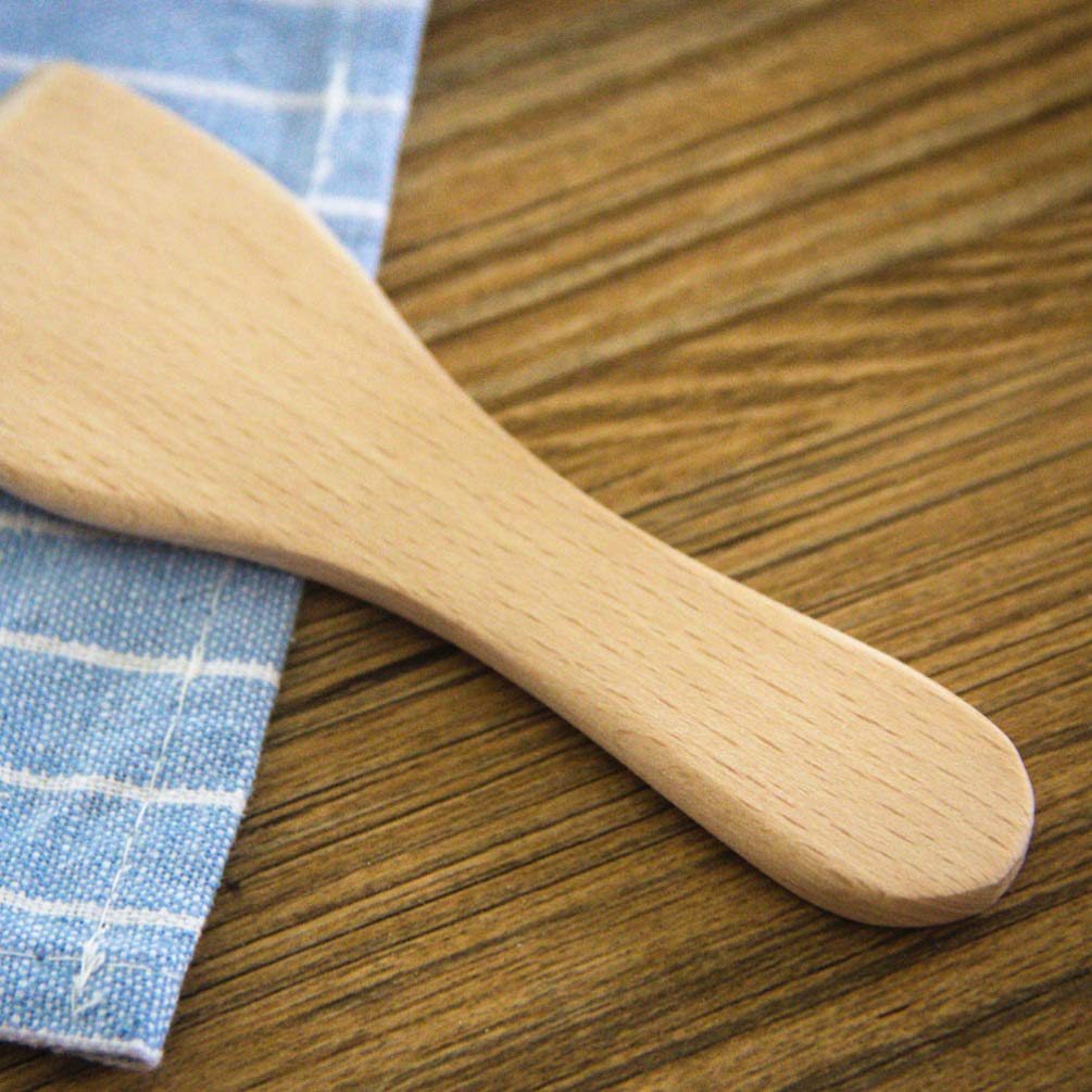Cabilock 4-Piece Metal Spatula Set - Non-Stick Wooden Turner, Small Beech Butter Spatulas for Cooking, Baking & Kitchen Decor - Perfect for Flipping Pancakes, Frosting Cakes & Serving Desserts
