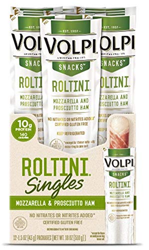 Volpi Roltini Prosciutto Ham Snacks - 1.5oz Single Serve (72/Case) | Display Ready for Deli, Charcuterie Boards & Party Platters | Italian Antipasto Appetizers