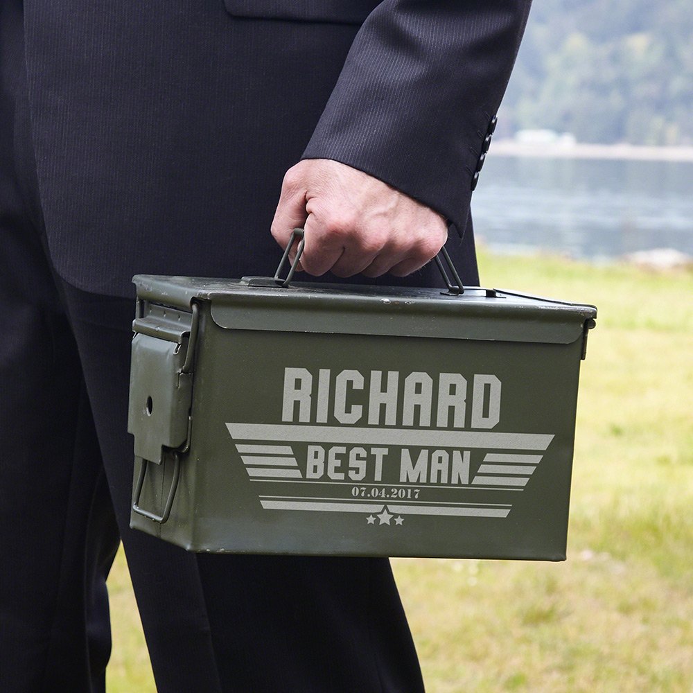 HomeWetBar Maverick Personalized 50 Cal Military Ammo Can - Durable Metal Storage Box for Ammunition, Survival Gear & Collectibles - Perfect for Gun Range, Hunting & Outdoor Adventures