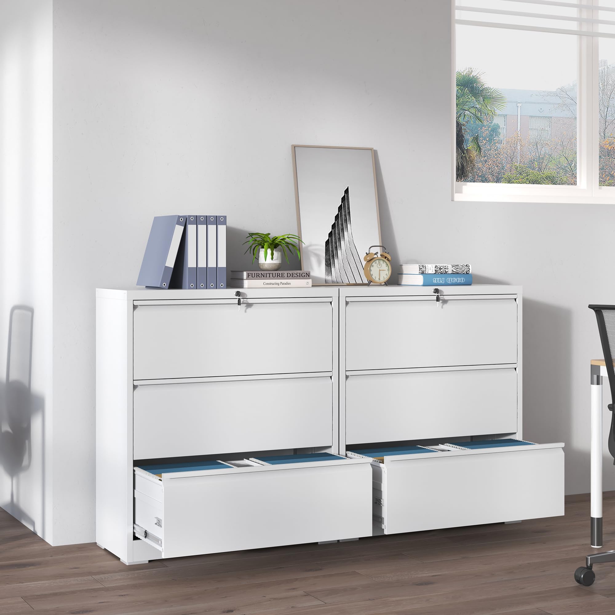Metal Lateral File Cabinet with Drawers - Heavy Duty Steel Storage for Home & Office - Organize Legal/Letter/A4 Files - Perfect for Document Storage, Office Organization & Workspace Efficiency