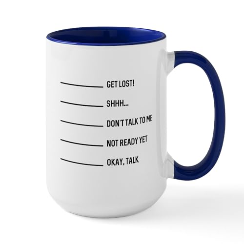 White/Navy Inside - Okay Talk Large Mug