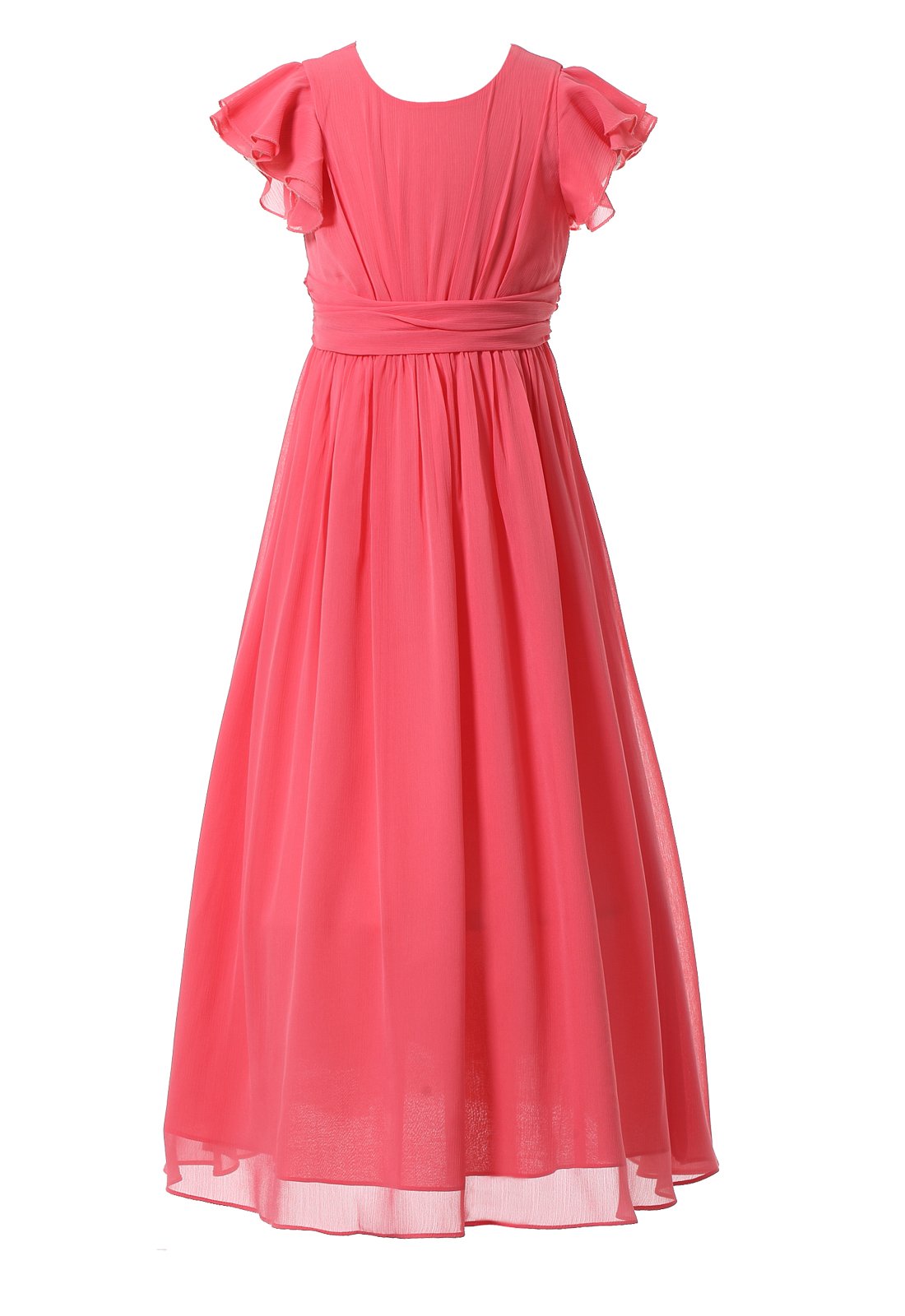 Happy Rose Flower Girl Dress - Elegant Long Prom Party Bridesmaid Gown for Weddings, Pageants & Special Occasions