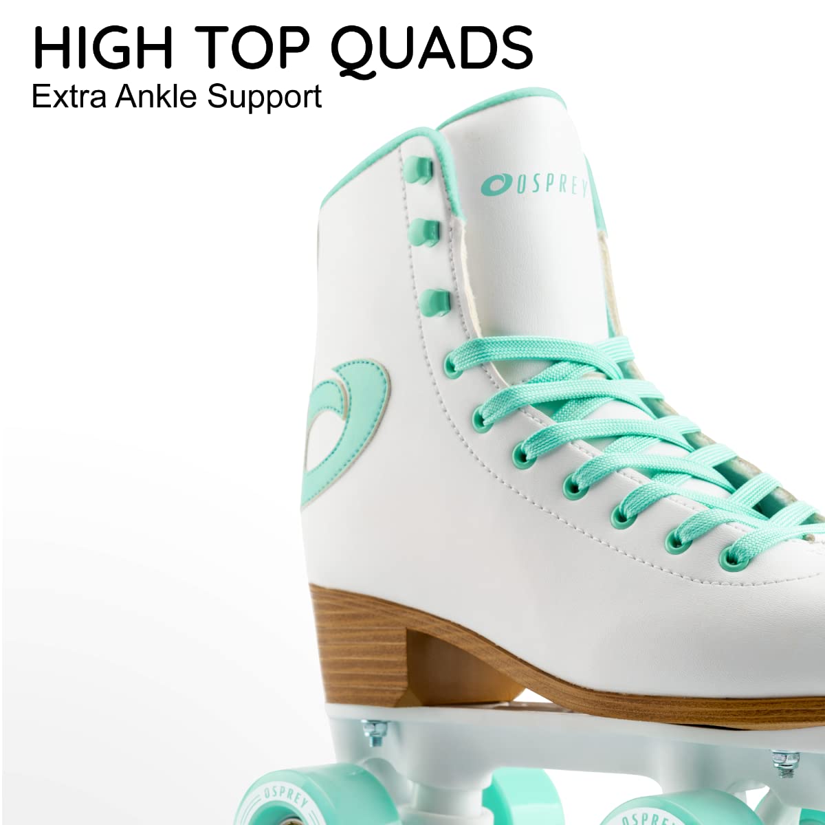Osprey Retro Quad Roller Skates for Adults – Women's High-Top Lace-Up Roller Boots with Multiple Designs – Perfect for Outdoor Skating, Roller Rinks, and 80s Themed Parties