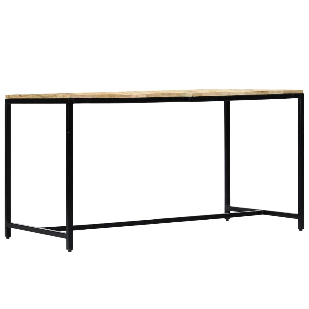 CHARMMA 55.1 Inch Dining Table - Solid Mango Wood, Rustic Brown Finish, 27.6