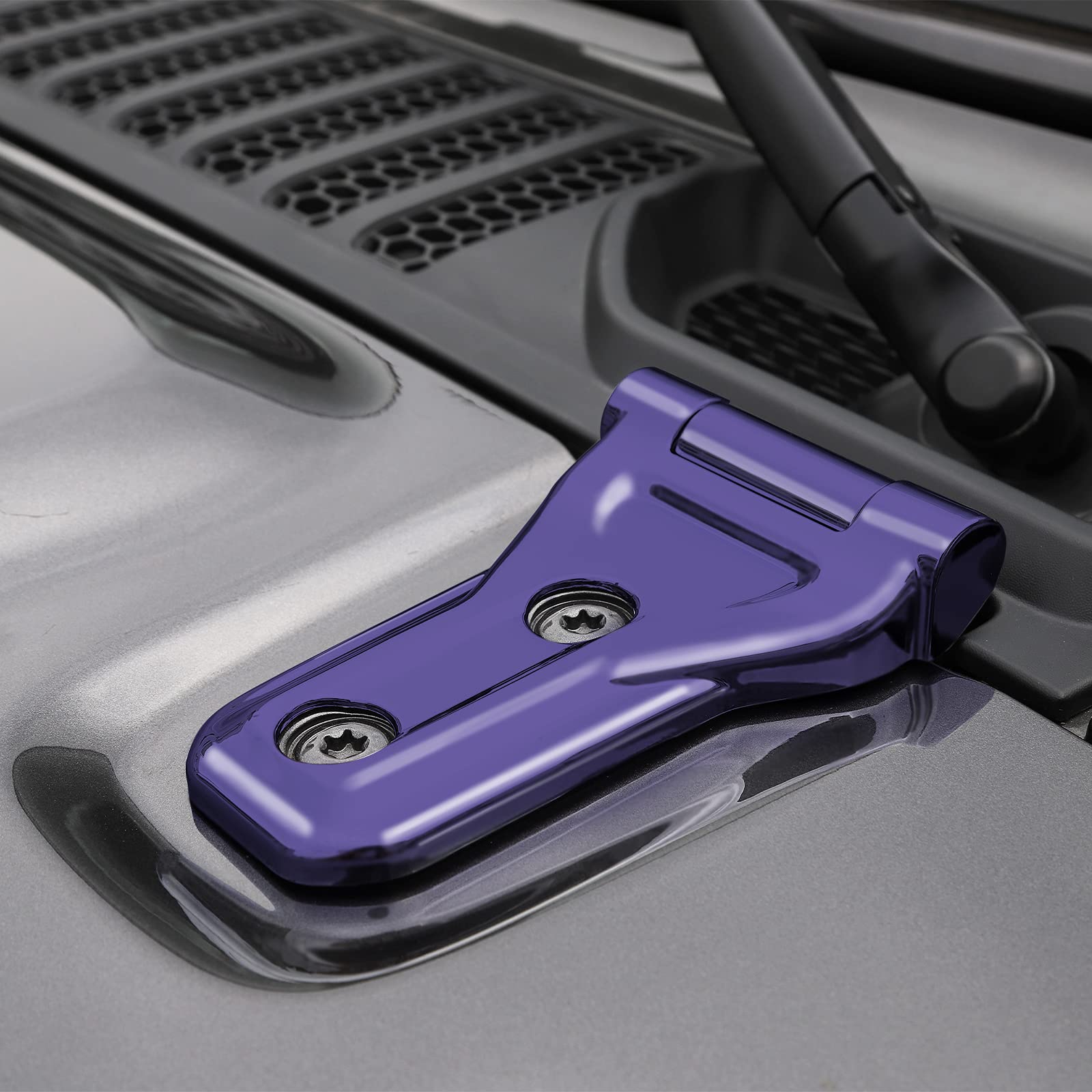 RT-TCZ Hood Hinge Cover for 2018-2023 Jeep Wrangler JL/JLU & Gladiator JT - Durable UV-Resistant Purple Exterior Trim - Off-Road Accessories & Car Customization Parts - Perfect for Jeep Mods, Trail Riding, and Show Car Upgrades