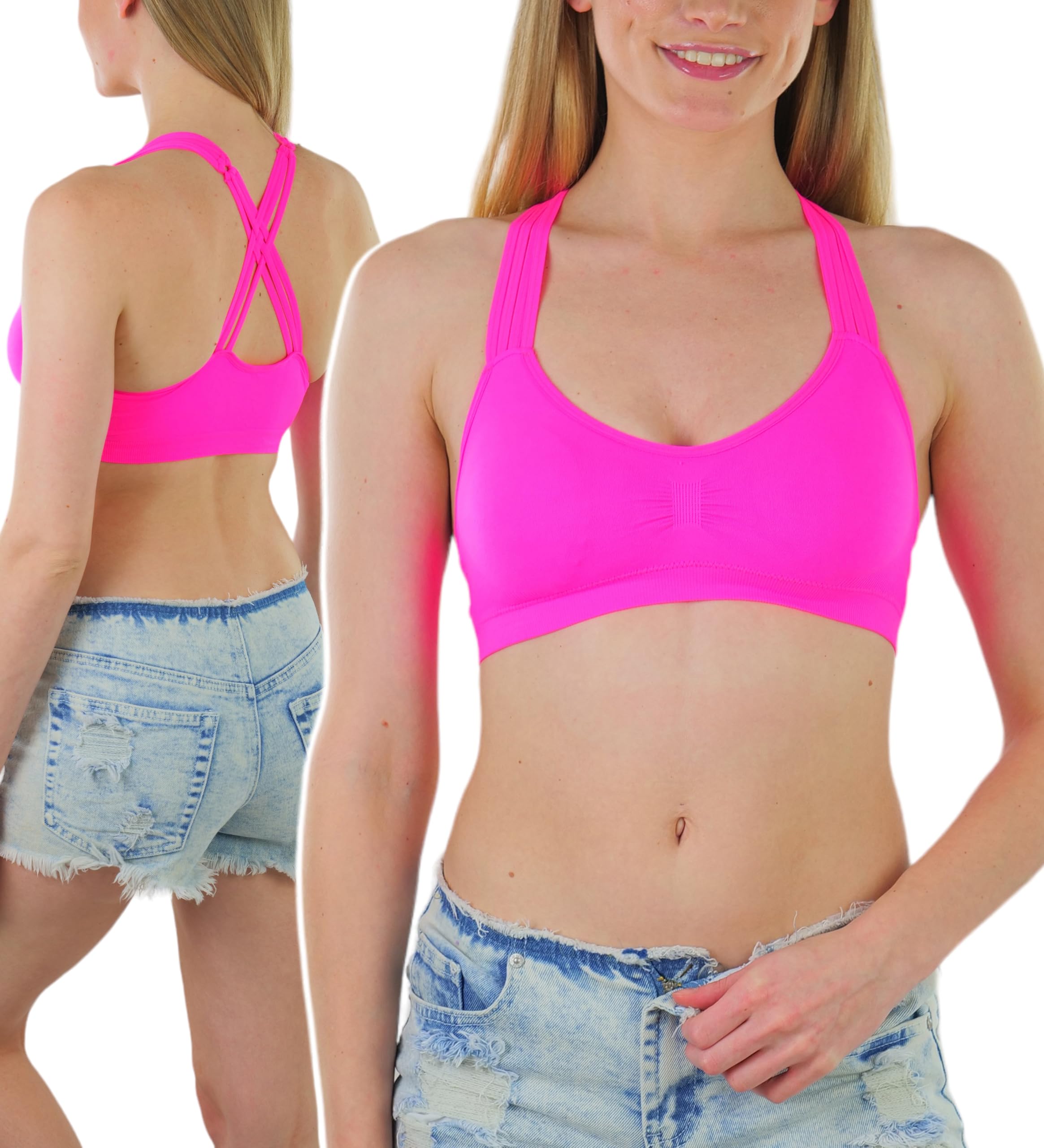 ToBeInStyle Women's Seamless Wire-Free Sports Bras & Bralettes - Supportive, Comfortable for Yoga, Running, Gym & Everyday Wear