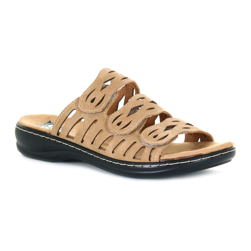 Women's Daisy 3-Strap Velcro Sandals - Comfortable Slip-On Summer Shoes for Beach, Walking & Casual Outfits