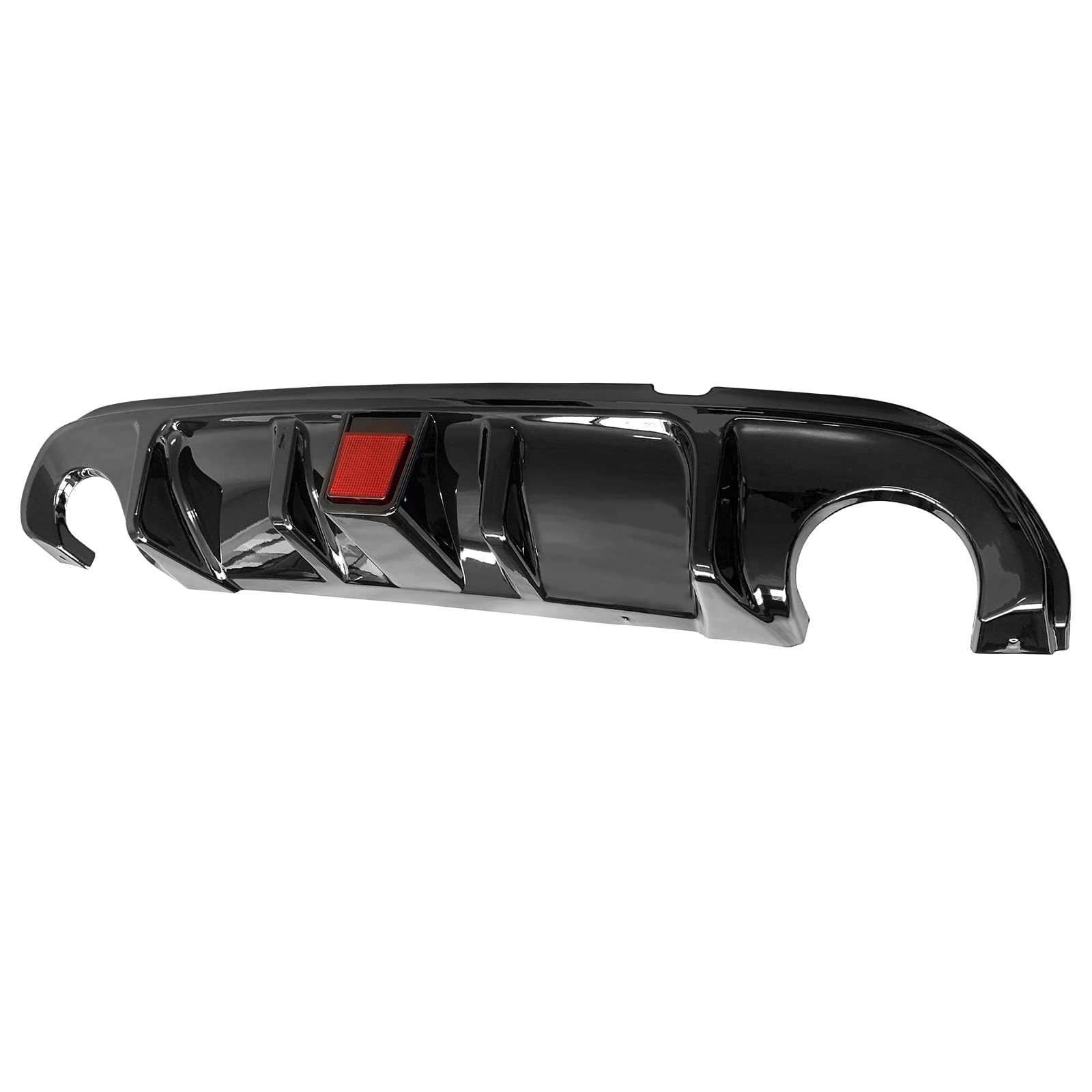IKON MOTORSPORTS Rear Diffuser for 2014-2017 Infiniti Q50 | Gloss Black PP Bumper Lip Spoiler Splitter Kit with LED Brake Light | Aerodynamic Upgrade for Street & Track Performance