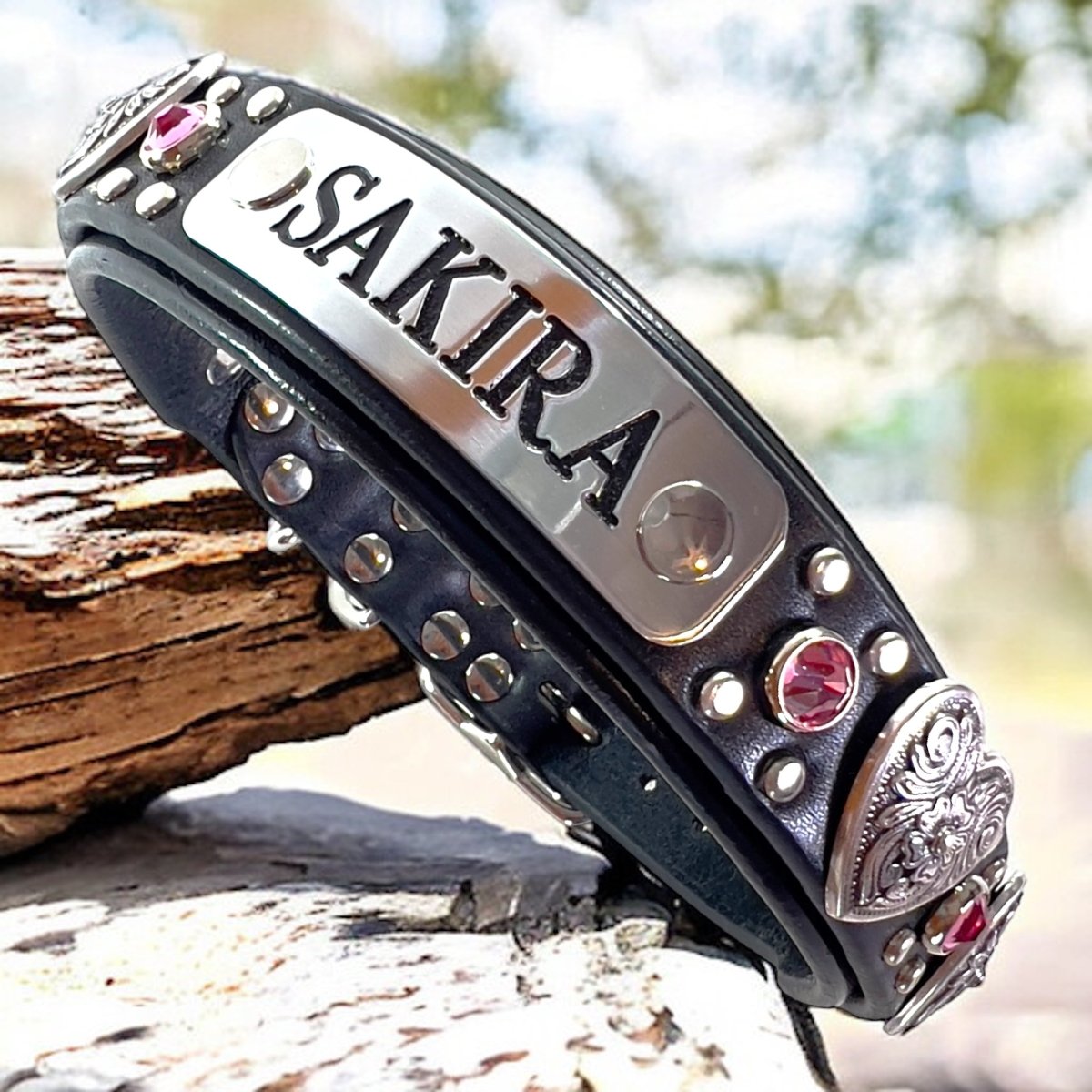 Custom Engraved Dog Collar with Swarovski Crystals - Personalized Pet Name Collar for Small Medium Large Dogs - Luxury Sparkling Dog Accessories for Daily Walks & Special Occasions