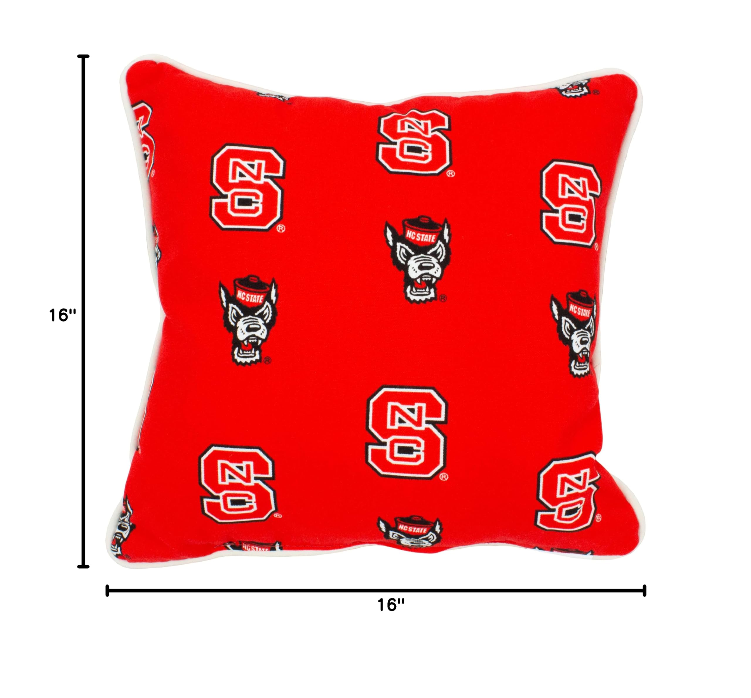 NC State Wolfpack College Covers Outdoor Decorative Pillow Set of 2 - 16x16 Inch Weather-Resistant Throw Pillows for Porch, Patio, Dorm Room & Game Day Decor
