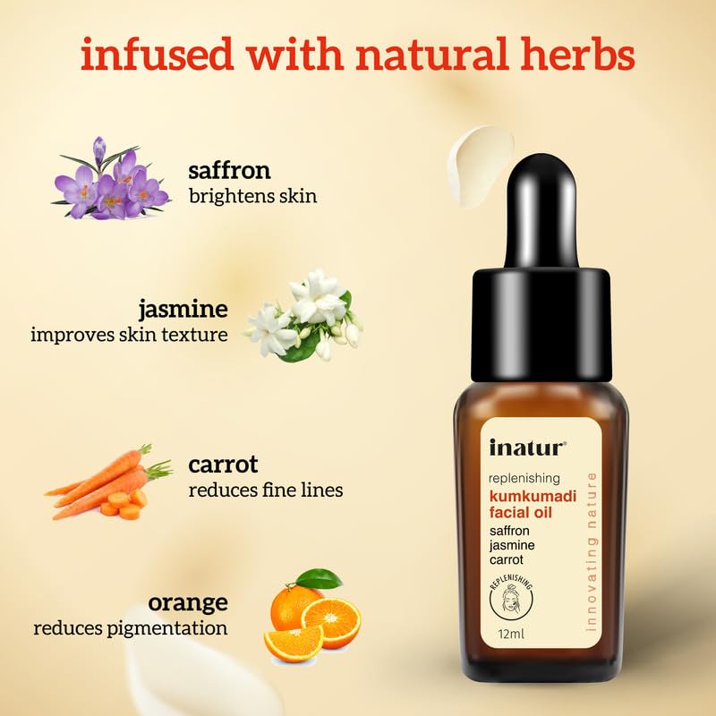 Kumkumadi Ayurvedic Facial Oil for Radiant Glow - Reduces Pigmentation & Blemishes - All Skin Types - 12ml - Perfect for Nighttime Skincare & Anti-Aging Routine