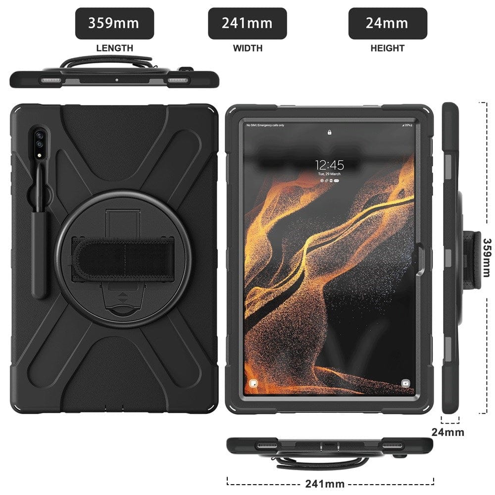 Samsung S8 Ultra Shoulder and Hand Strap Case - Durable Protective Cover with Adjustable Strap for Tablet - Perfect for Travel, Work, and Outdoor Activities