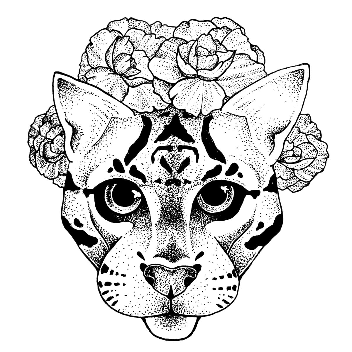 Design By Humans Men's Bobcat and Flowers Graphic Tank Top - Soft Cotton Casual Tee for Summer Outings, Beach Wear & Street Style