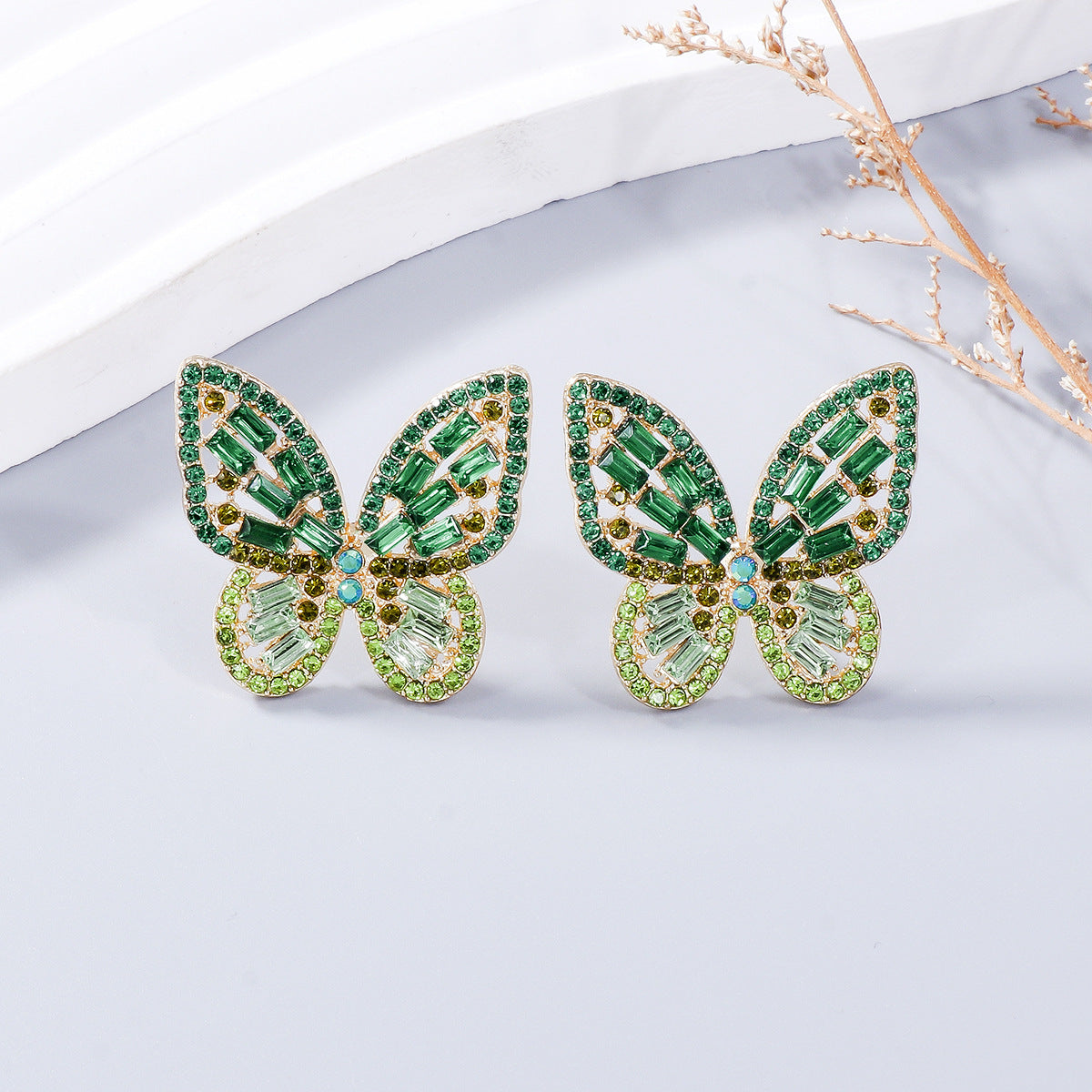 Stylish Alloy Inlaid Rhinestone Butterfly Earrings for Women | Elegant Dangle Drop Ear Jewelry | Perfect for Parties, Weddings & Date Nights
