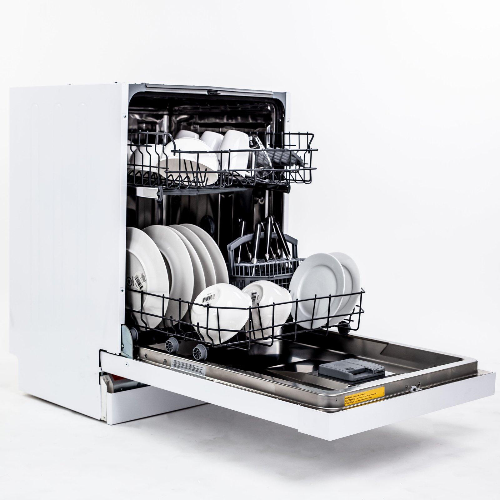 Avanti DWF24V0W 24 Inch Built-In Dishwasher - Energy Efficient, Quiet Operation for Small Kitchens & Apartments - Perfect for Compact Spaces and Daily Dishwashing Needs