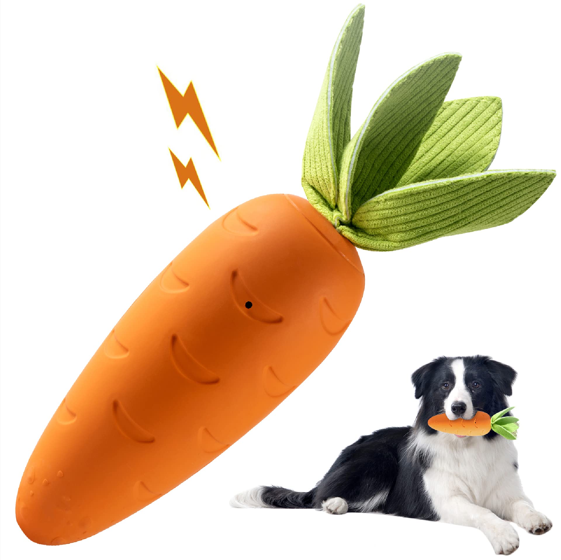 HEYKEY Indestructible Dog Chew Toys for Aggressive Chewers - Durable Rubber Chew Toys with Squeaker for Small, Medium & Large Dogs - Milk Flavor - Perfect for Playtime, Training & Teeth Cleaning
