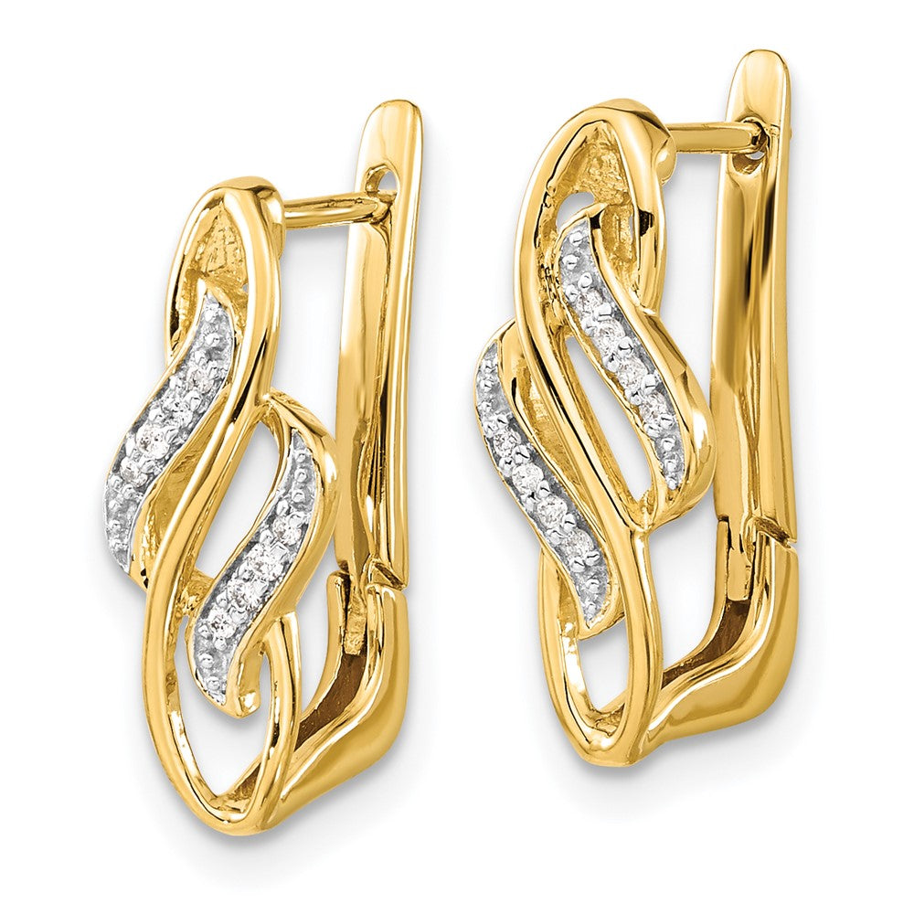 14K Gold Diamond Hinged Hoop Earrings - EM5444 005 YA - Elegant Everyday & Party Jewelry for Women