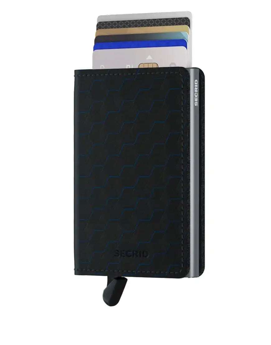 Secrid Slim Wallet for Men & Women - RFID Blocking Minimalist Wallet with Card Holder - Optical Black/Titanium - Perfect for Travel, Business & Everyday Use