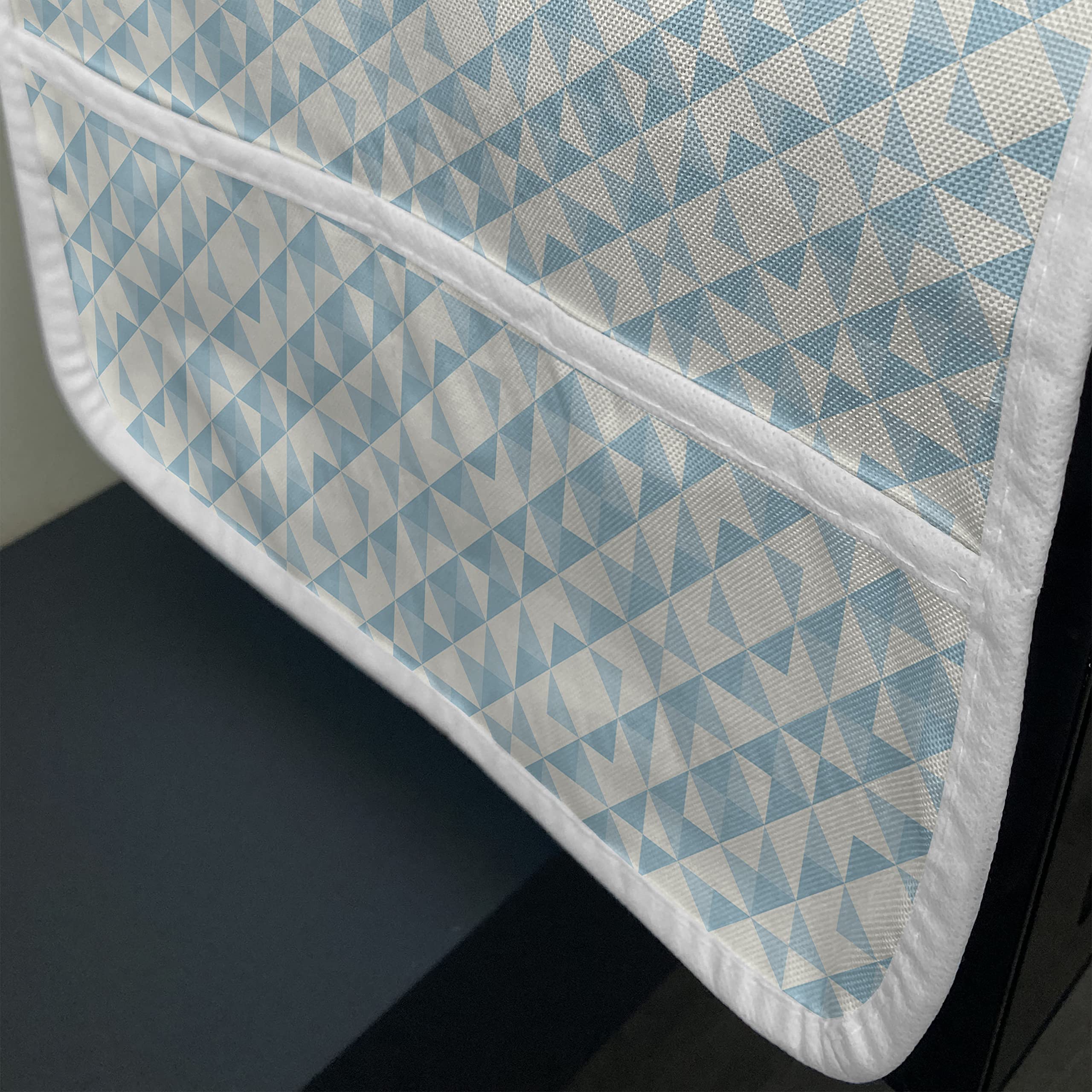 Ambesonne Geometric Microwave Oven Cover - Waterproof Triangle Patchwork Design with Storage Pockets, 36