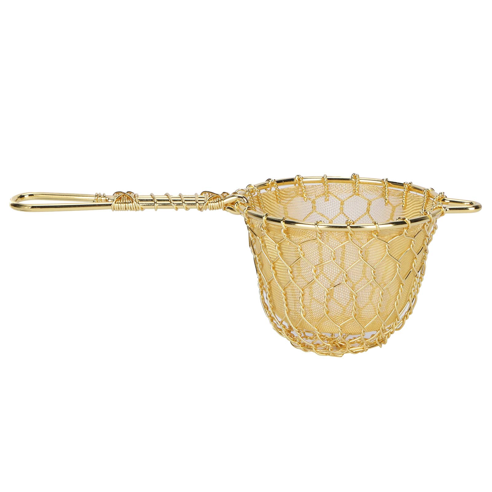 Premium Gold-Plated Copper Tea Strainer - Durable Loose Leaf Tea Filter for Tea Making | Perfect for Home, Office & Tea Ceremonies