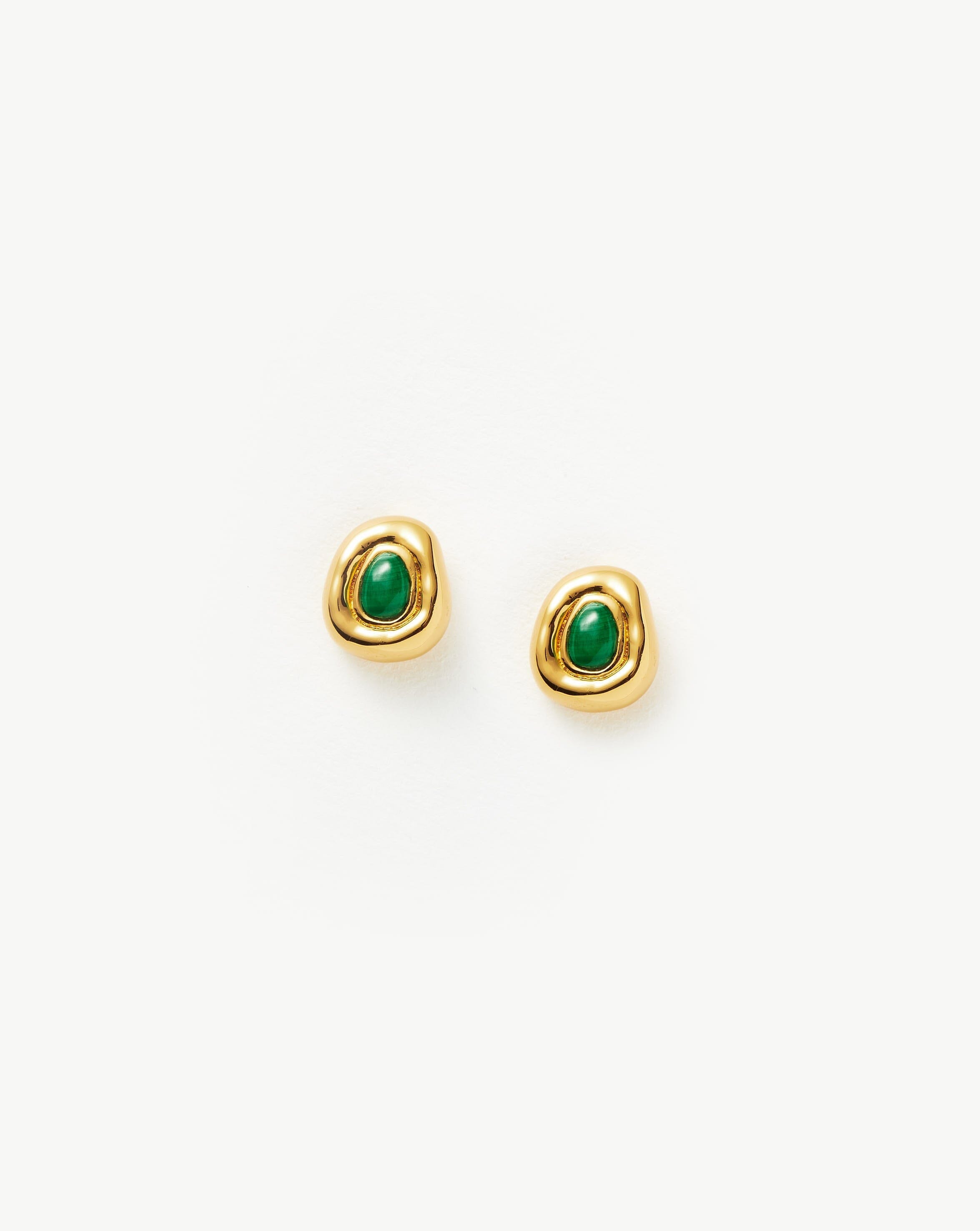 Molten Gemstone Sculptural Stud Earrings - Elegant Handmade Jewelry for Women | Perfect for Weddings, Parties & Everyday Wear