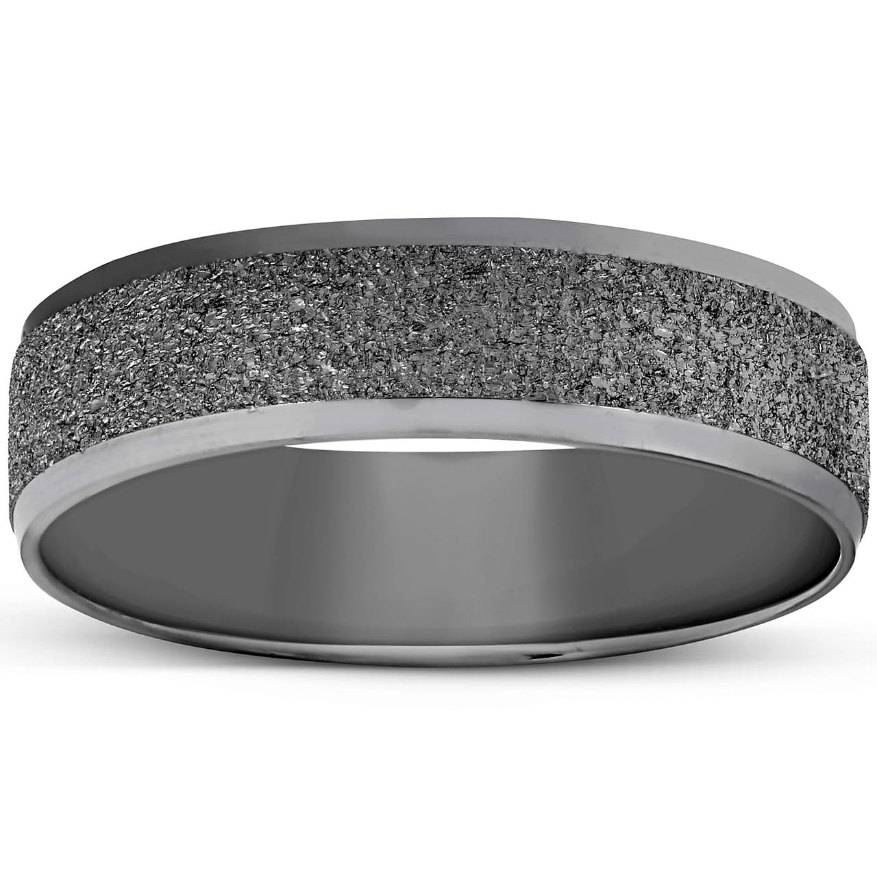 10K Black Gold Textured Men's Wedding Band Ring - Perfect for Engagement, Anniversary & Special Occasion Gifts
