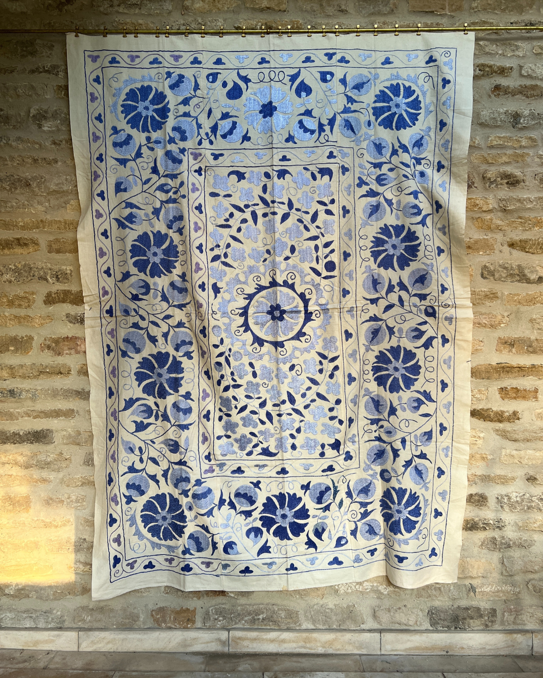 Handmade Suzani Embroidery No. 156 - Traditional Uzbek Textile Wall Hanging for Boho Home Decor | Perfect for Living Room, Bedroom & Wedding Decor