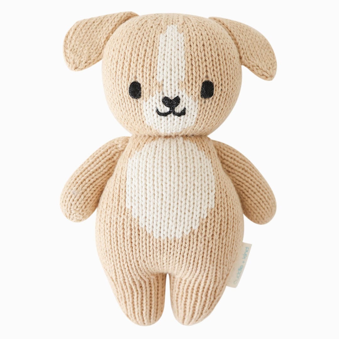 Cuddle+Kind Organic Cotton Handmade Baby Puppy Doll - Soft & Safe Stuffed Animal Toy for Toddlers & Kids - Perfect for Cuddling, Playtime, and Nursery Decor