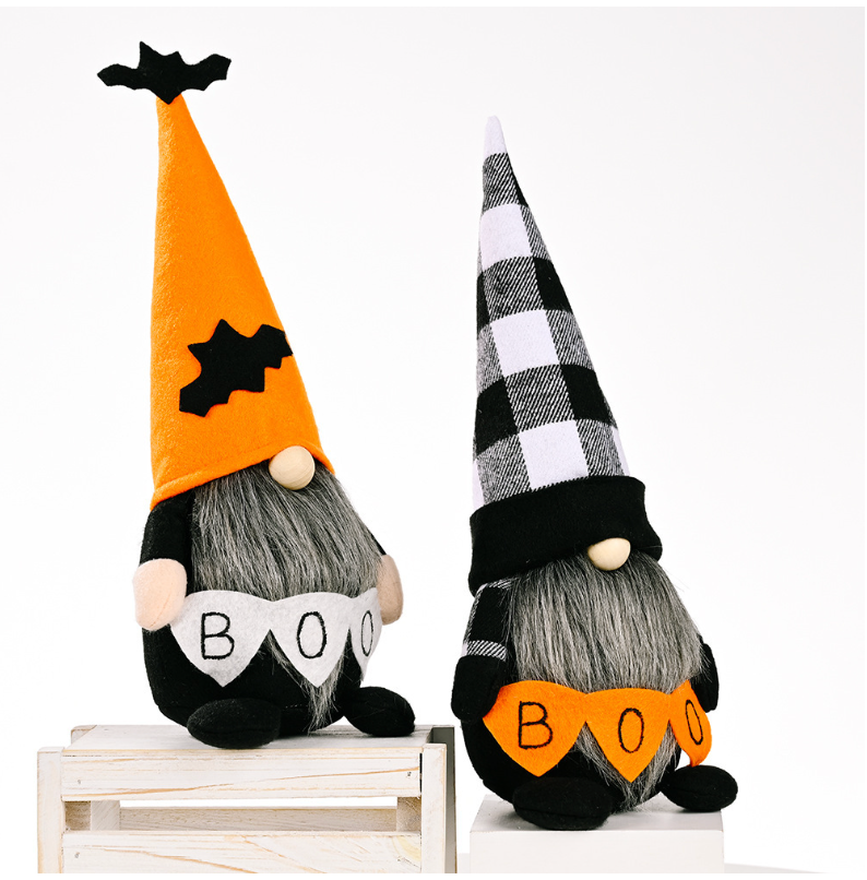 Hey Boo Gnomes Set of 2 - Cute Garden Decor for Outdoor & Indoor Use - Perfect for Patio, Lawn, and Home Decor