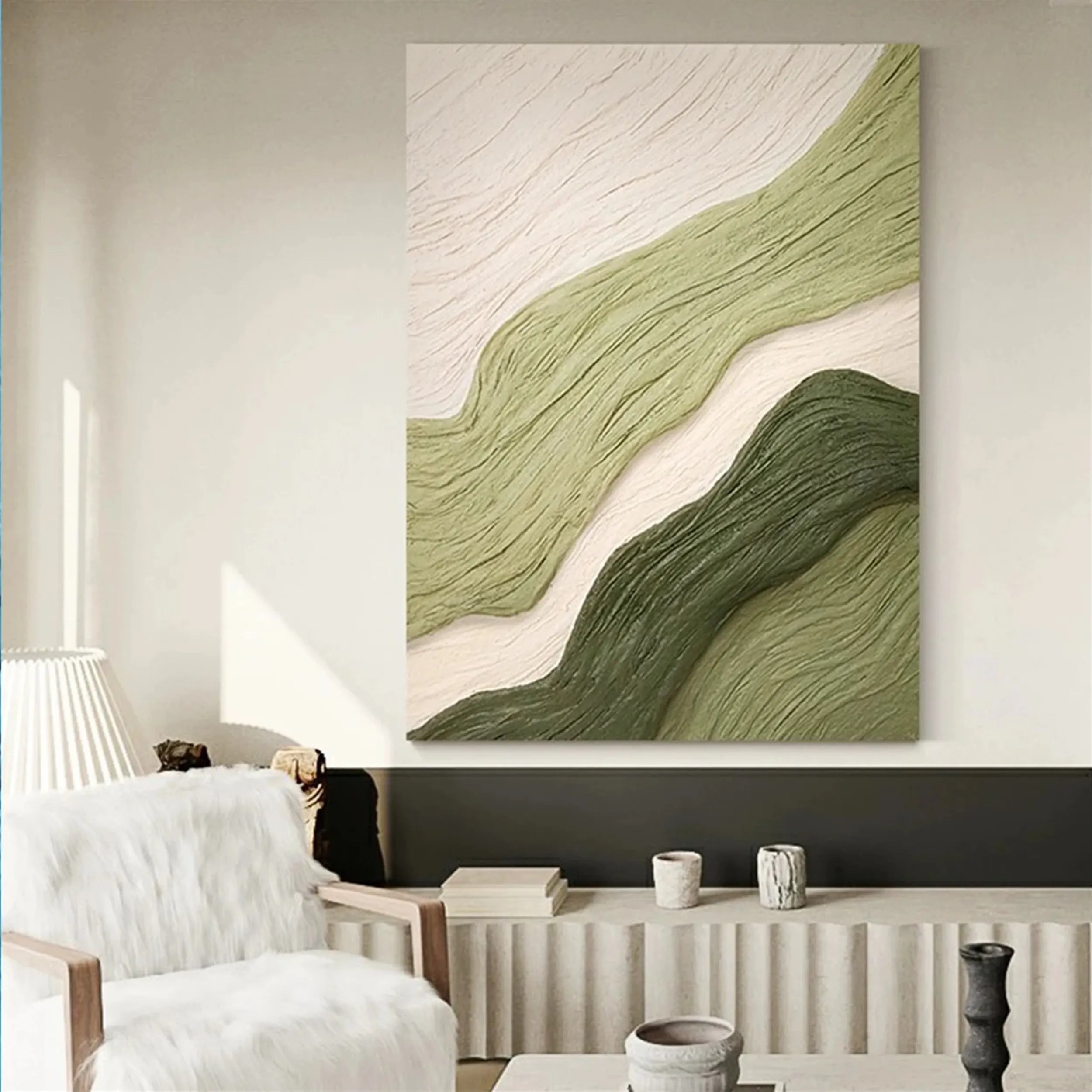 Blue & Green Abstract Art Print #BG036 - Modern Wall Decor for Living Room, Bedroom & Office