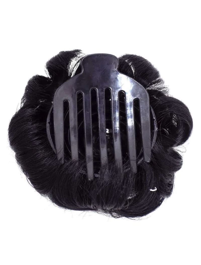 MoonEyes Golden Highlighted Synthetic Hair Bun for Women - Perfect for Cosplay, Prom, Weddings & Special Occasions