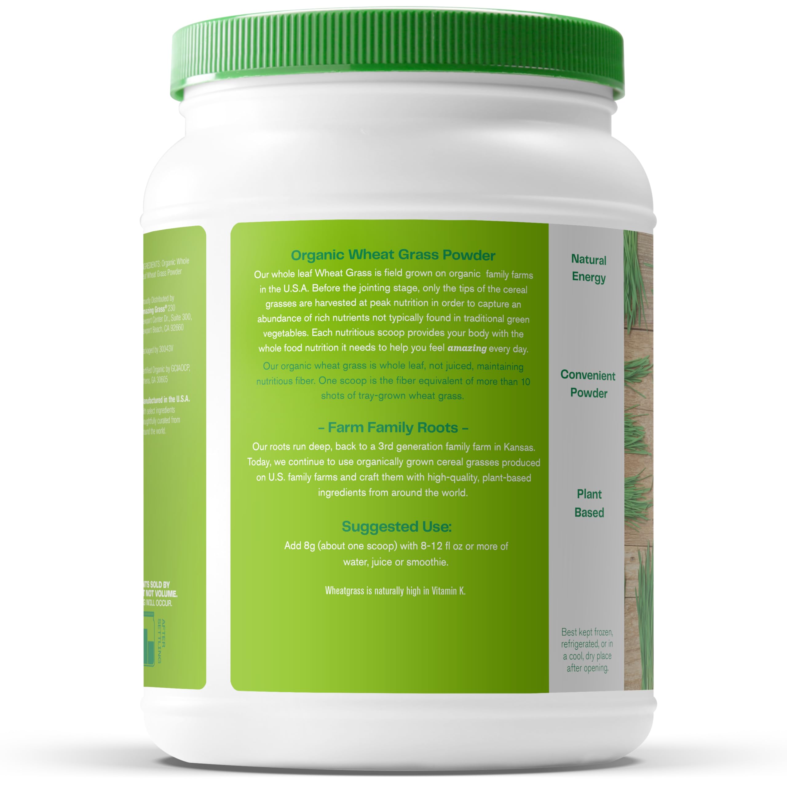 Organic Wheat Grass Powder - 100% Whole-Leaf Superfood for Energy Boost, Detox & Immune Support | Rich in Chlorophyll & Nutrients | 100 Servings | Perfect for Smoothies, Juices & Wellness Shots