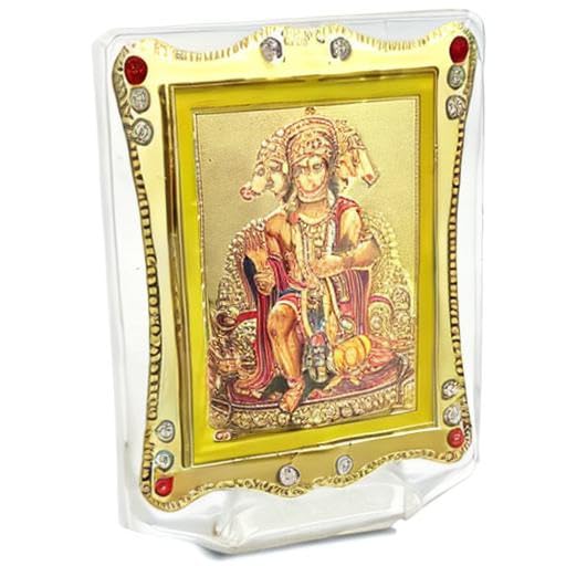 Panchmukhi Hanuman Idol Statue - 5 Face Hindu God Statue for Car Dashboard, Home & Office Decor | Spiritual Showpiece for Pooja Room, Meditation Space & Gift