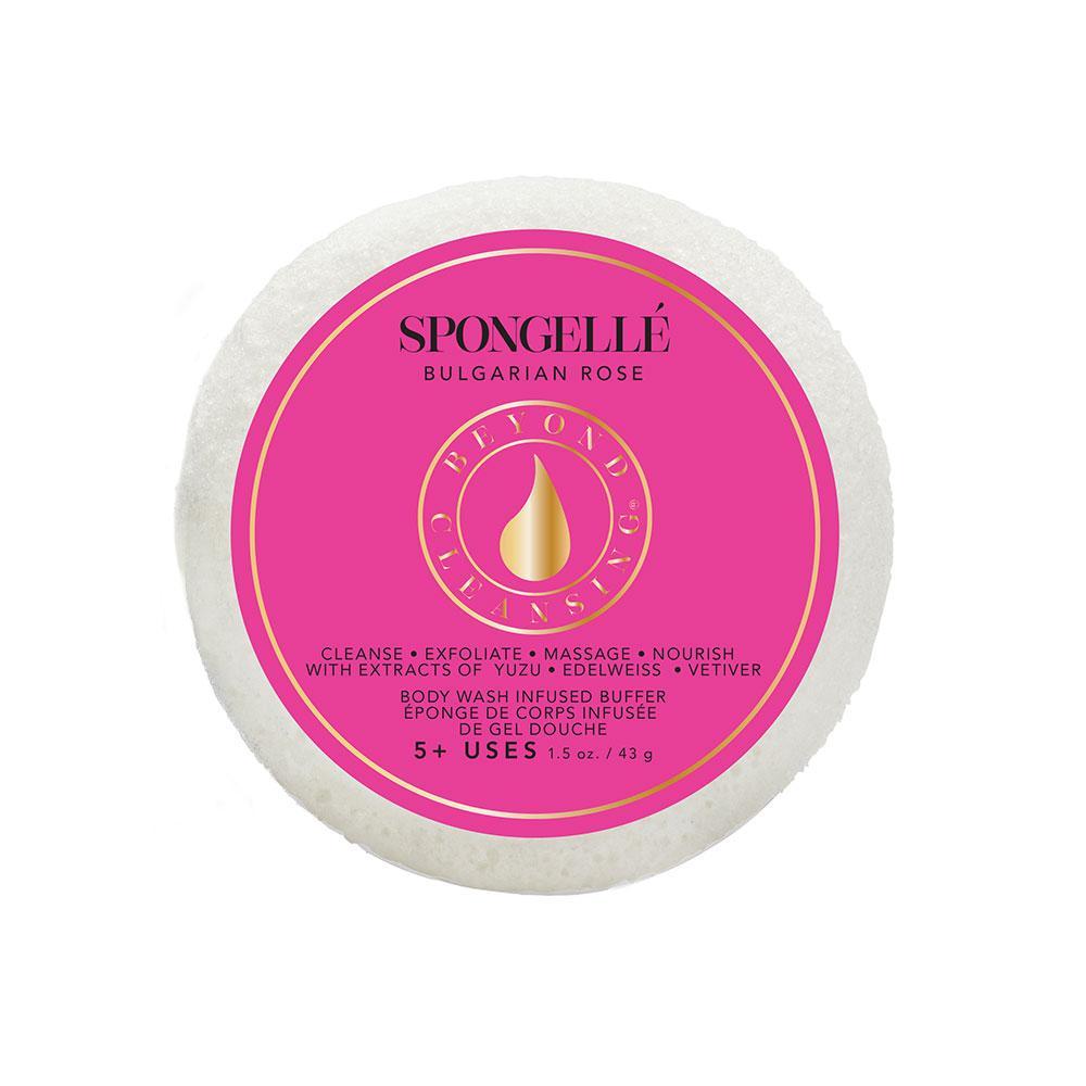 Bulgarian Rose Infused Body Wash Sponge - Exfoliating & Moisturizing Shower Buffer for Soft, Smooth Skin - Perfect for Daily Use & Spa-Like Experience at Home