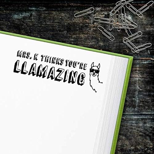 Custom Self-Inking Teacher Stamps with 49 Fun Designs - Motivational Phrases for Grading - Perfect for Classroom, Homework & Library Books (Llamazing Large Stamp) - Great for Teachers, Homeschooling & Student Encouragement