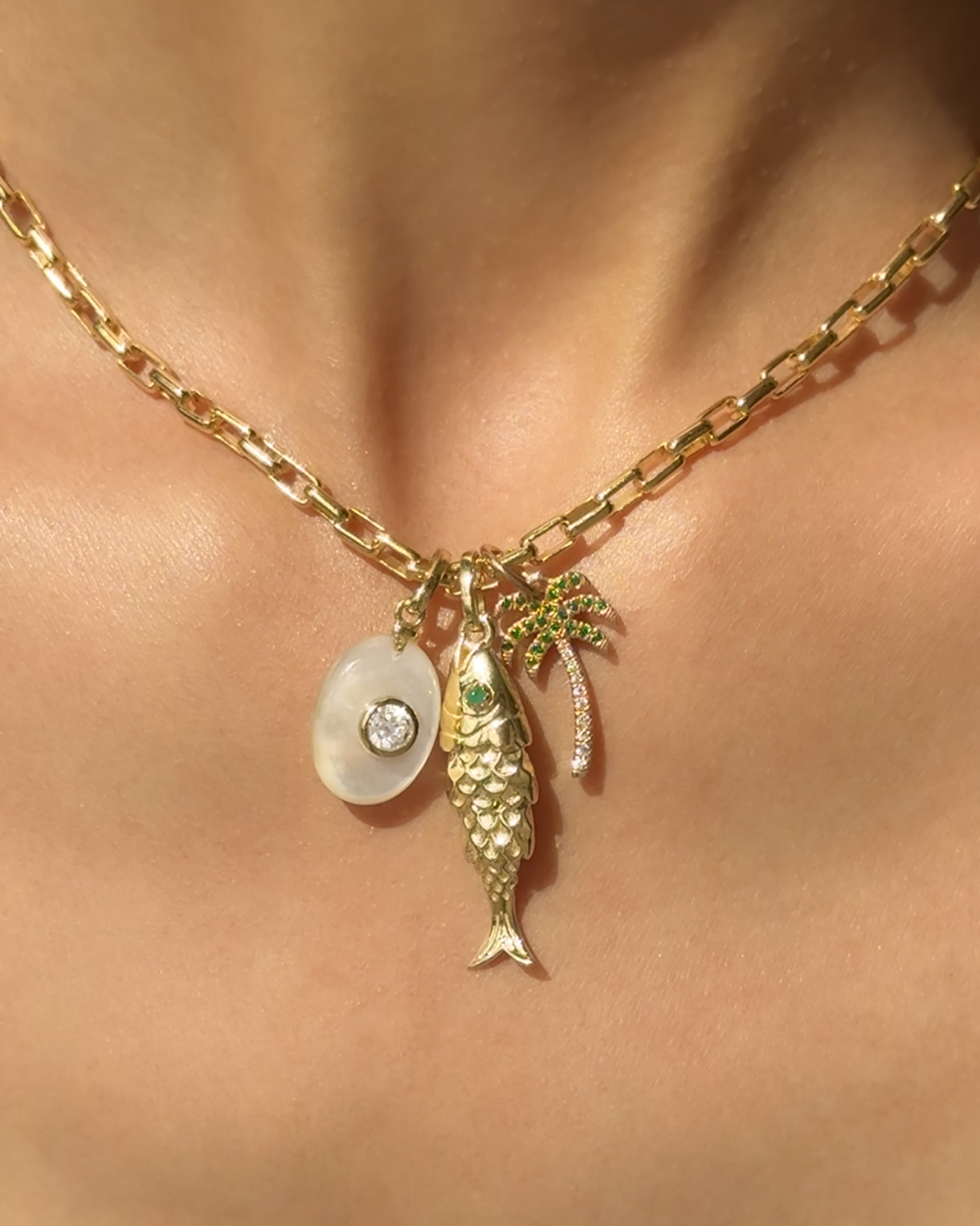 Emerald Fish Pendant Necklace - Elegant Handcrafted Jewelry for Women - Perfect for Parties, Weddings & Everyday Wear