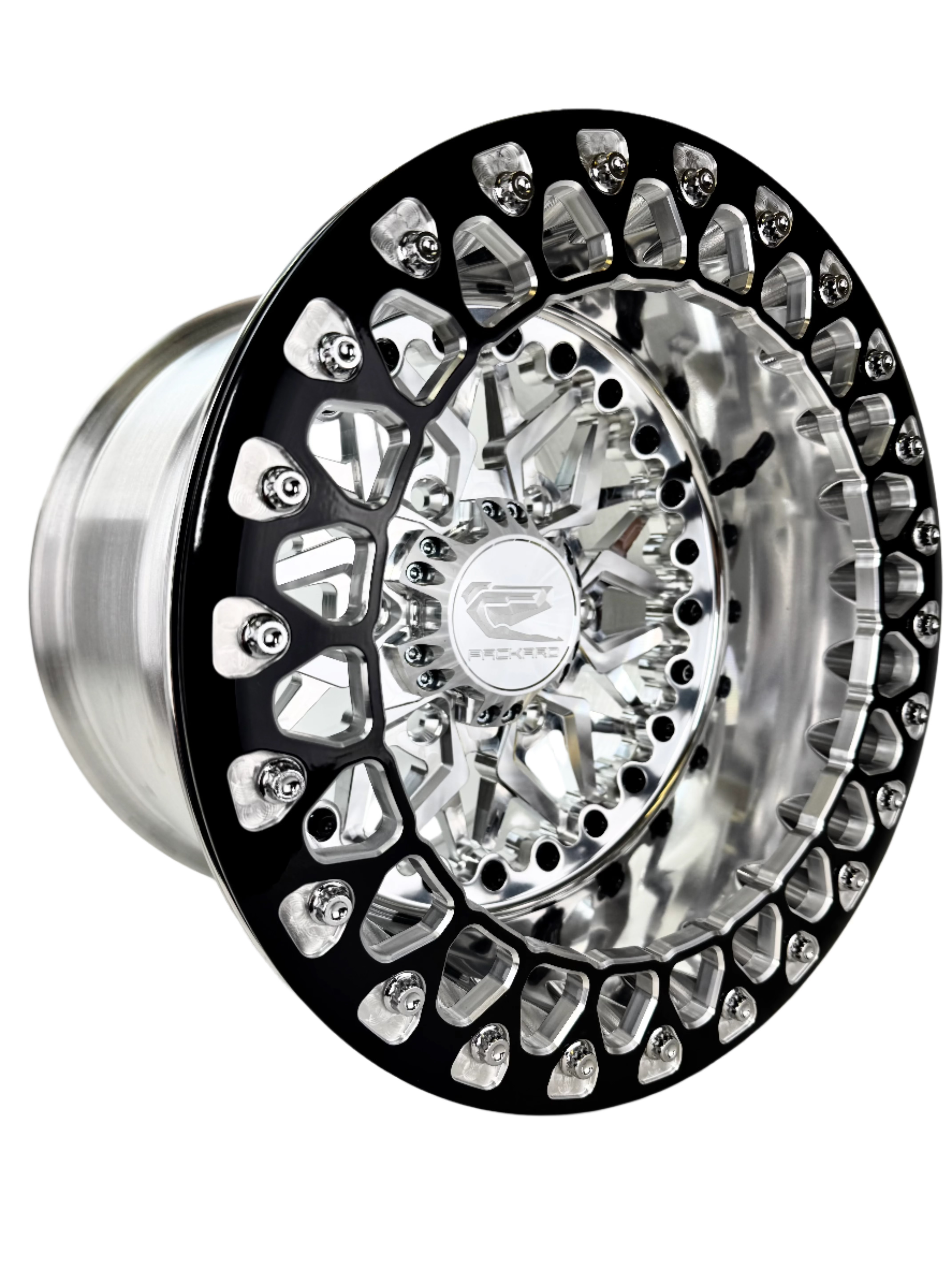 Impact FF Forged Polished Beadlock Wheels - Silver Maverick R 6x139.7 for Off-Road Trucks & SUVs | Durable Alloy Rims for Adventure & Daily Driving