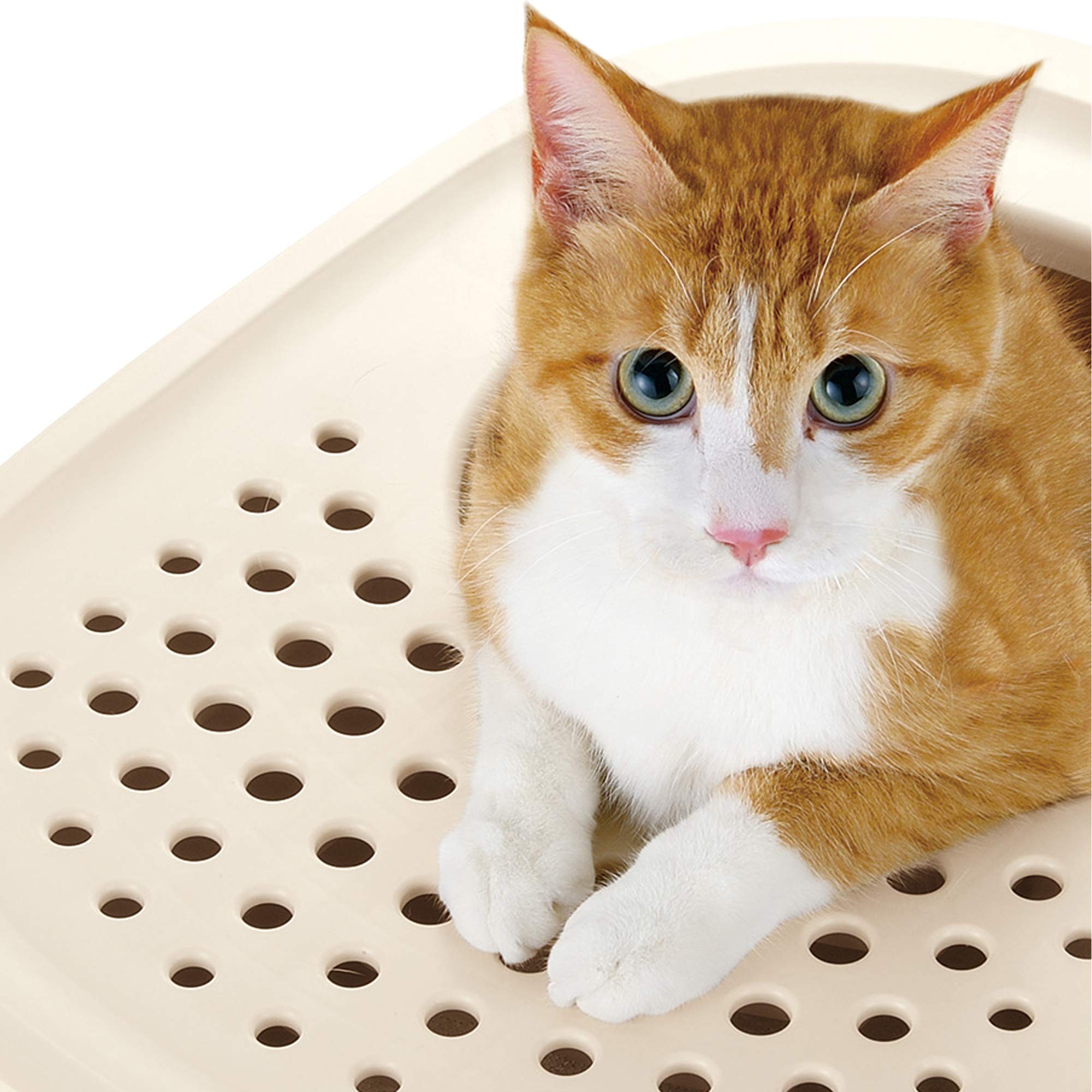 Richell PAW TRAX Top Entry Hooded Cat Litter Box - Enclosed Litter Pan for Odor Control, Salmon Pink | Perfect for Small Spaces & Multi-Cat Homes