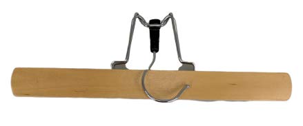 Pillowtex Adjustable Wooden Pants & Clothes Hangers - Set of 50 Natural Finish Hangers for Closet Organization & Space Saving - Perfect for Home, Laundry Room & Retail Stores