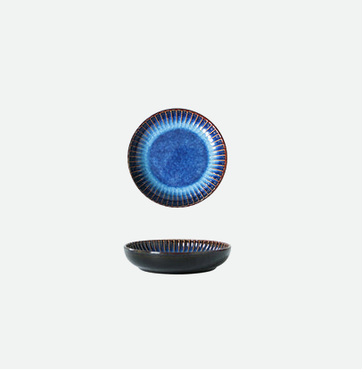 Premium Indigo Stripe Ceramic Porcelain Bowls Set - Handcrafted Japanese Style Dinnerware for Soup, Salad, Rice & Dessert - Elegant Tableware for Home Dining & Restaurant Use