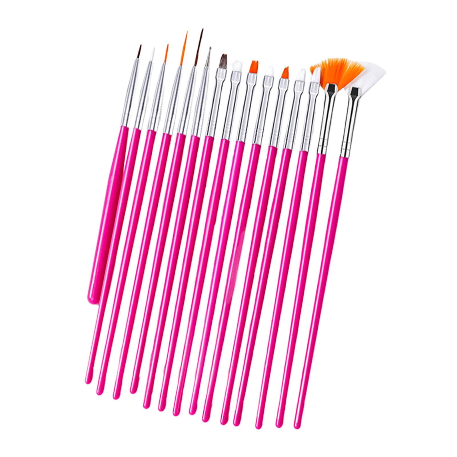 Fonowx 15-Piece Nail Art Pen Set - Gradient Nail Pens for DIY Manicures, Dotting Tools for Nail Designs - Rose Red - Perfect for Home Salon, Party Nail Art & Gift for Women & Girls