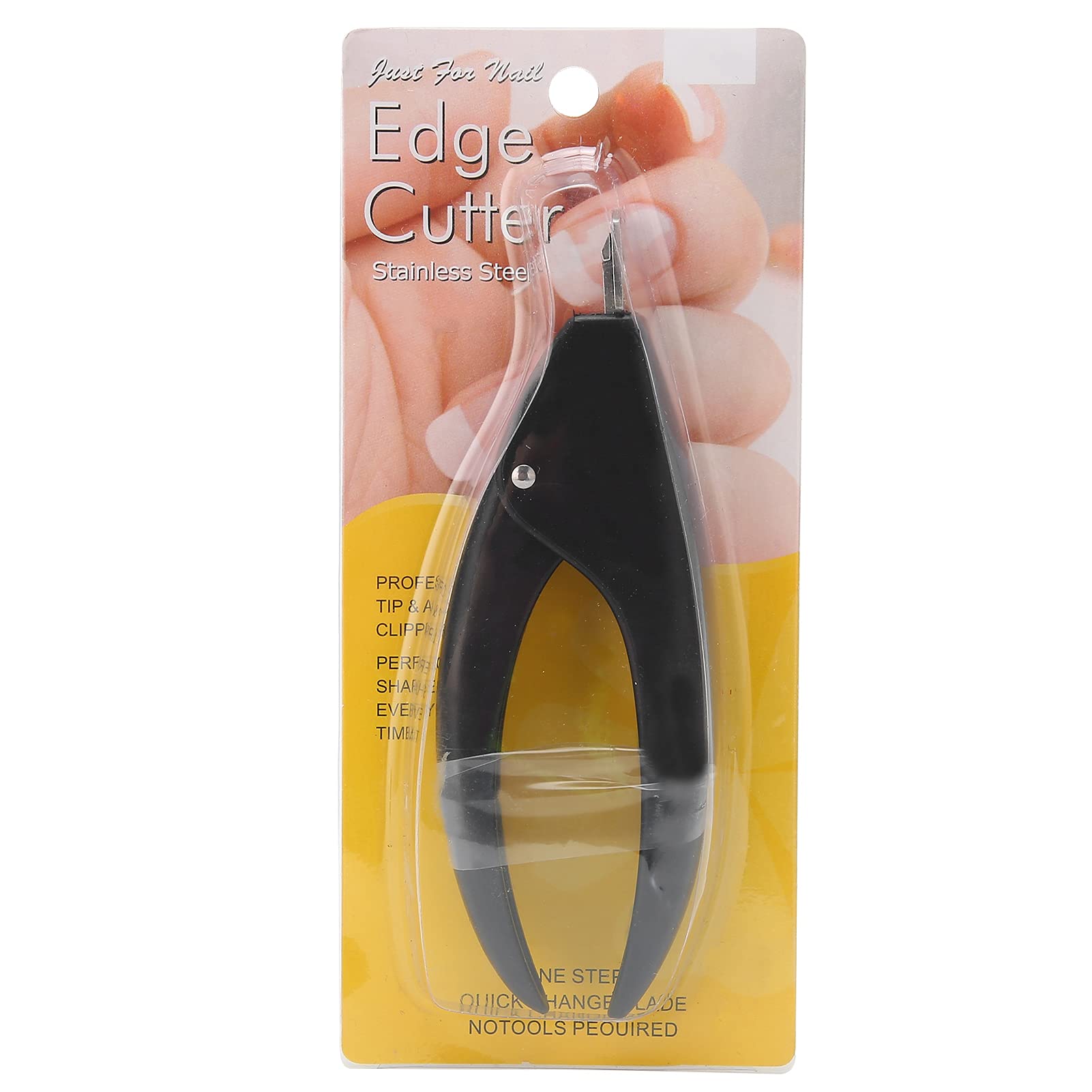 Professional Stainless Steel U-Type Fake Nail Clippers - Artificial Nail Tip Trimmer for Acrylic & Gel Nails (Black) | Manicure Tool for Salon & Home Use | Perfect for Nail Art, Extensions & False Nail Maintenance